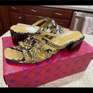 Tori Burch block heel in like new condition! Only worn once.